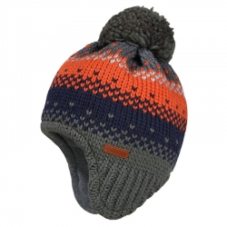 Strick-Mütze Maximo orange/grau