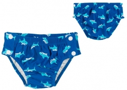 Badewindelhose Playshoes blau 'Hai' mit Knöpfen UV-Schutz
